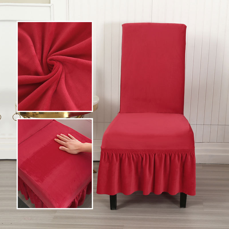 Suede-bright red-universal chair cover