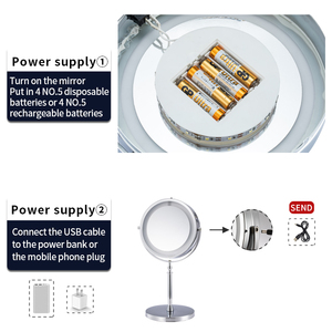 豪华闪亮化妆镜台桌用发光二极管光化妆镜接受OEM ODM项目 - Product Image 4