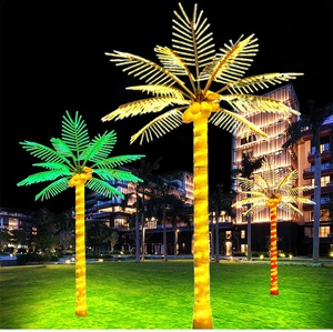 Açık peyzaj yapay ışıklı palmiye ağaçları su geçirmez IP65 RGB bahçe palmiye ağacı ışık - Product Image 1
