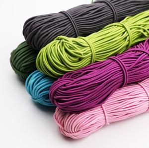 Cordón elástico personalizado redondo de látex importado de alta calidad, impermeable de 1mm y 3mm con acabado encerado para bolsos, prendas, Textiles para el hogar - Product Image 4