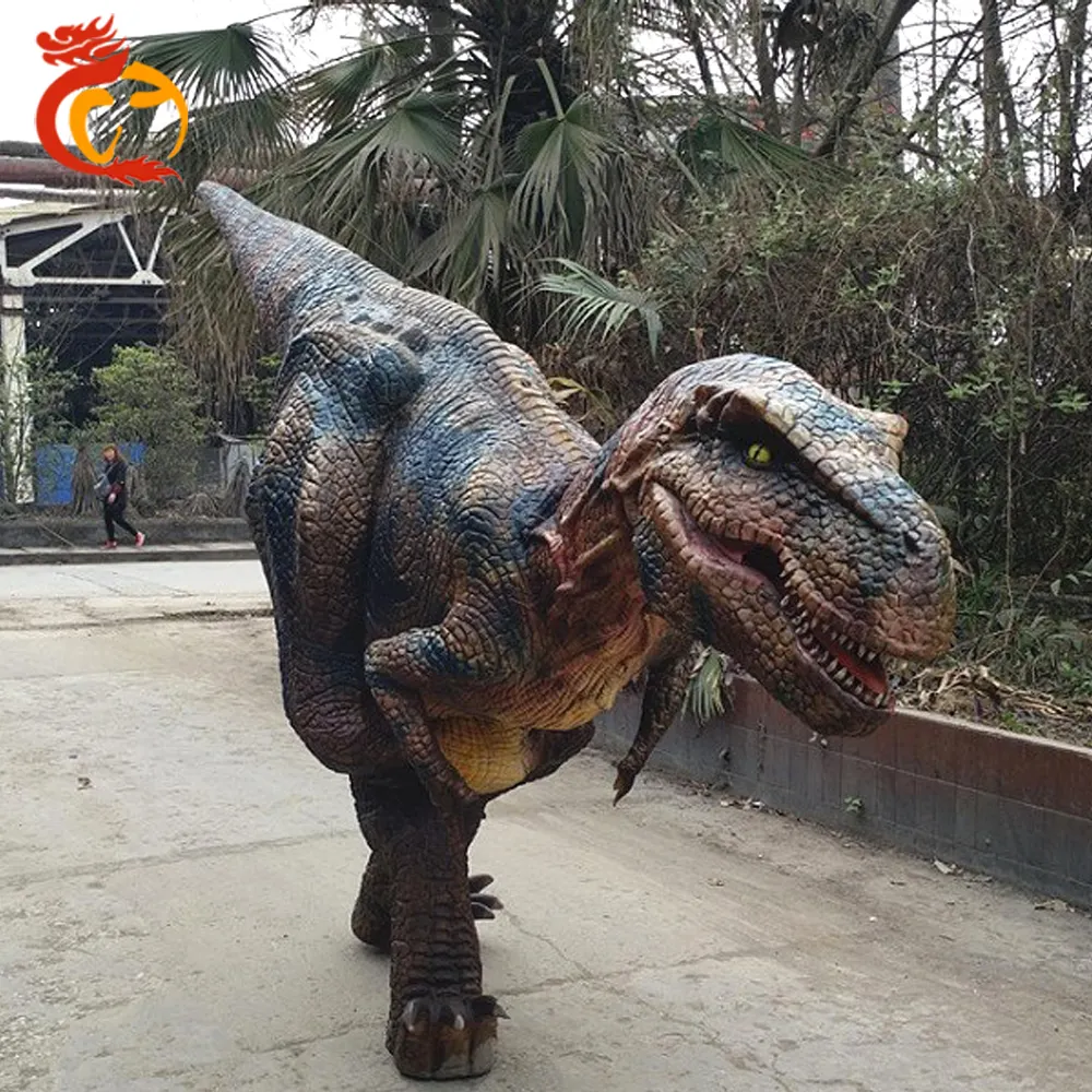 Disfraz de dinosaurio que camina para adultos, robótico, realista, t-rex, para Parque de Atracciones