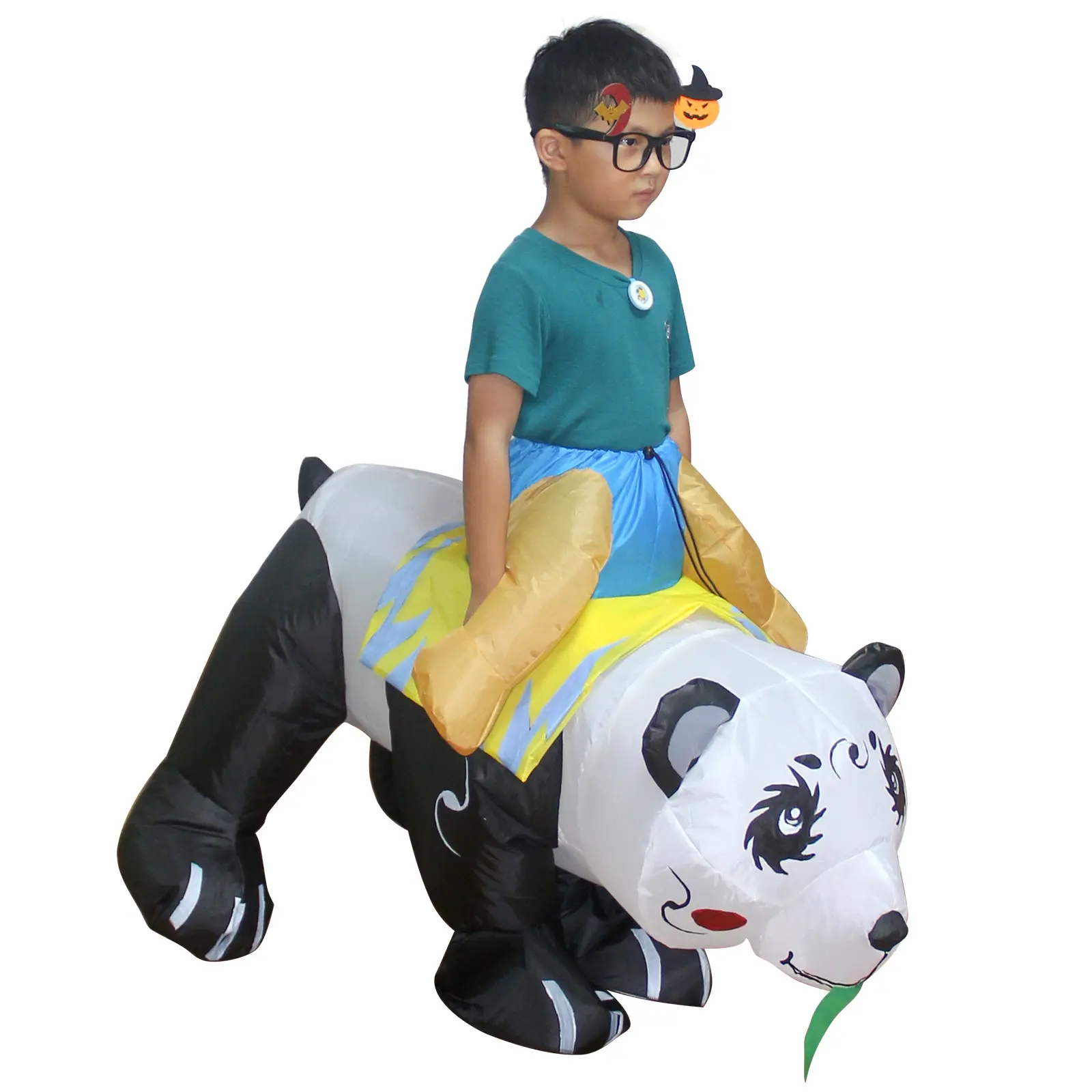 Traje inflable de Halloween para niños montando Panda traje inflable fiesta de Carnaval traje inflable