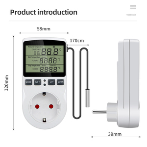 <strong>Timer</strong> Socket Digital Thermostat 220v Temperature <strong>Controller</strong> Socket Outlet With <strong>Timer</strong> Switch Cooling Heating Temperature <strong>Sensor</strong>