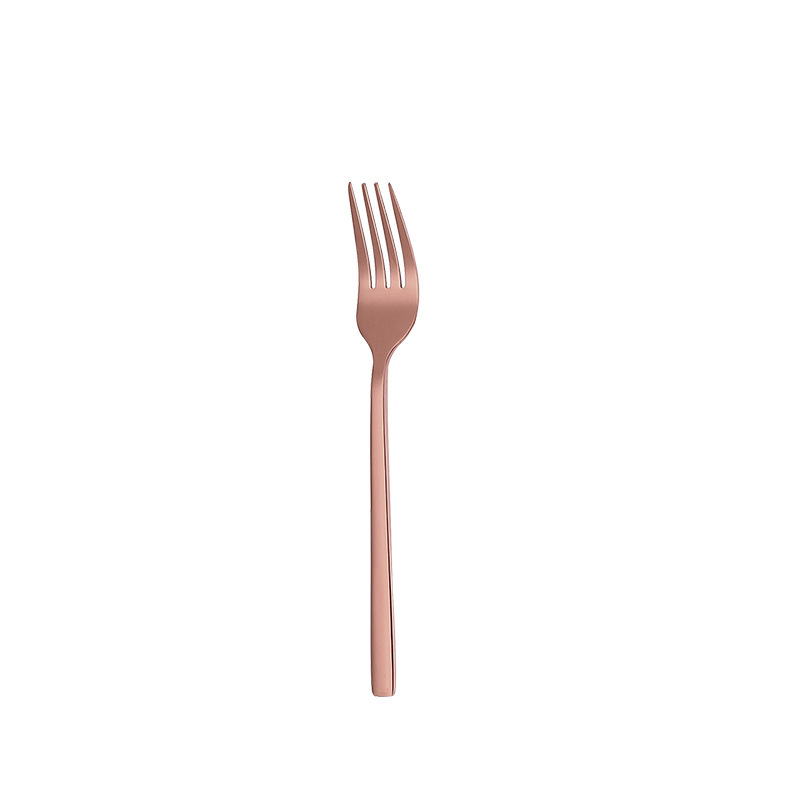Forchetta da dessert con manico quadrato in oro rosa