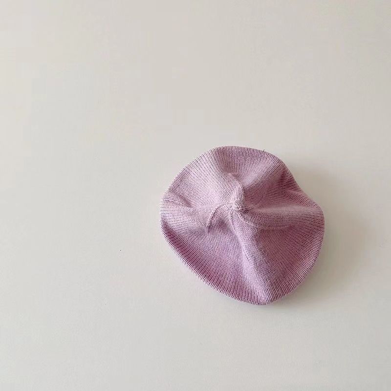 Béret tricoté violet