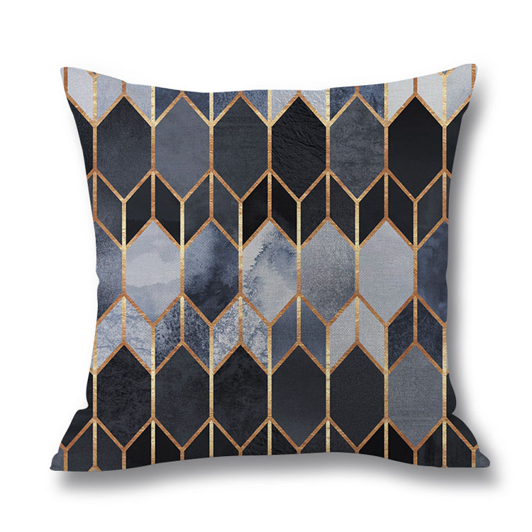 Colorful Geometric Digital Print Pillowcase Linen Cushion Cover