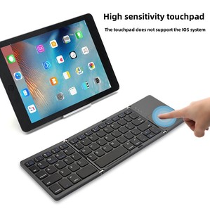 Mini teclado Bluetooth plegable inalámbrico, teclado táctil compatible con el sistema IOS Android, teclado portátil plegable