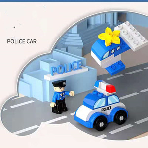 组装大颗粒教育趣味城市警察城堡轨道儿童模型积木玩具 - Product Image 6