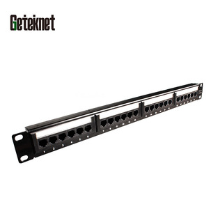 GETEKnet RJ45 socket 8P8C panel de conexión LAN 24 puertos 19 pulgadas 1U panel de conexión de redes Cat6 UTP panel de conexión - Product Image 3