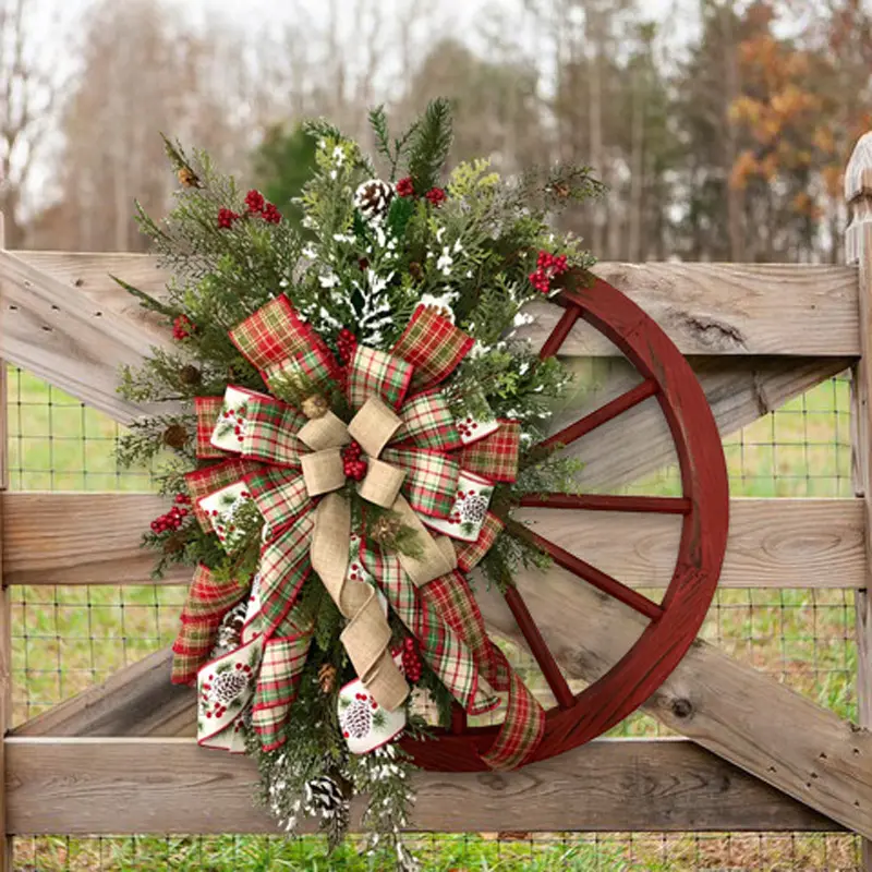 Ghirlanda di natale buon natale porta anteriore ornamento da parete pino artificiale ghirlanda per la decorazione del partito