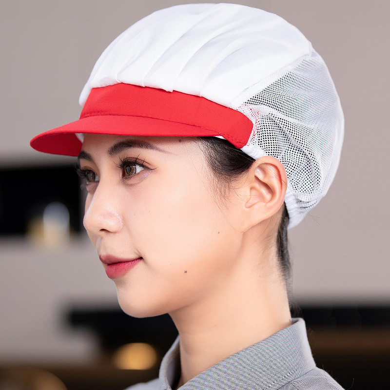 Gorra de ala roja blanca Half-Net