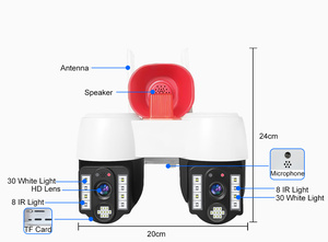 V380 per esterni a doppia lente di sicurezza telecamera CCTV Dual PIR sensore di movimento Tracking WiFi Wireless PTZ rete di sicurezza 2 Dome telecamera - Product Image 4