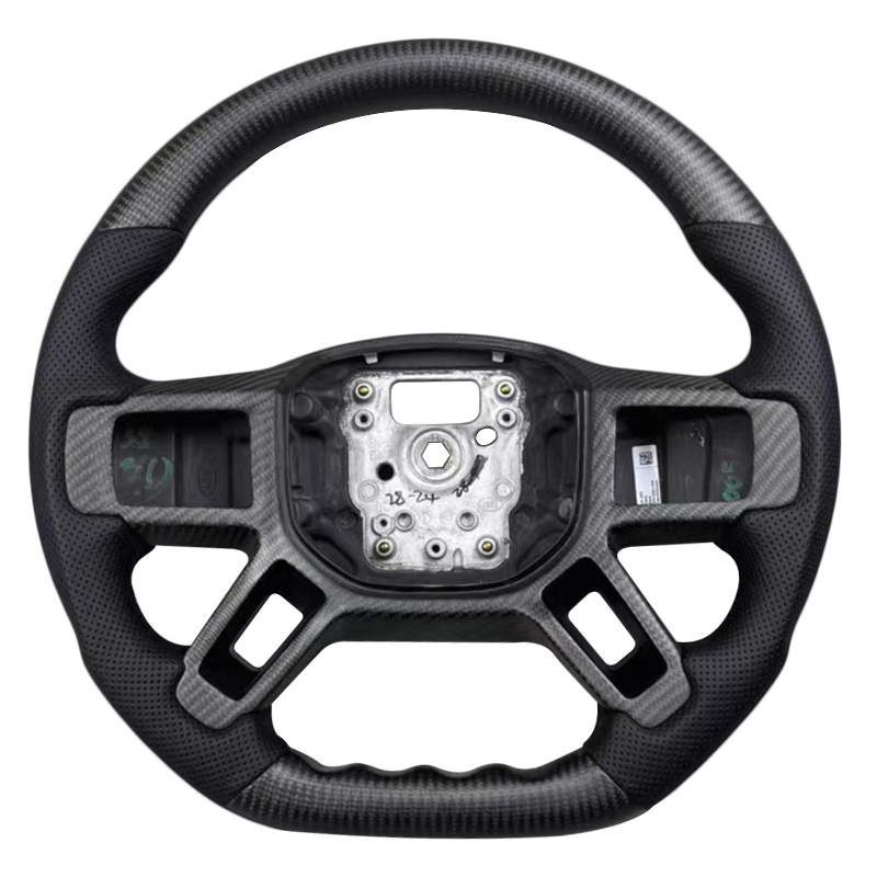 Perforated Leather+Matte Carbon Fibre+Black Stitching