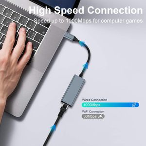 SY USB C到以太网适配器1Gbps，USB Type-C (Thunderbolt 3/4) 到rj4 5千兆以太网局域网网络适配器 - Product Image 4