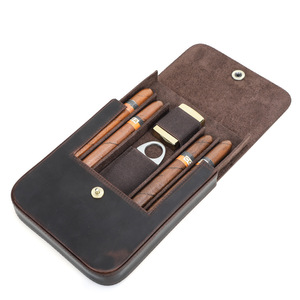 Retro Cigar Box Travel Cigar <strong>Humidor</strong> 4 Pack Magnetic Buckle Flip-top Cigar <strong>Humidor</strong> <strong>Set</strong> Accessories Storage Box - Product Image 1