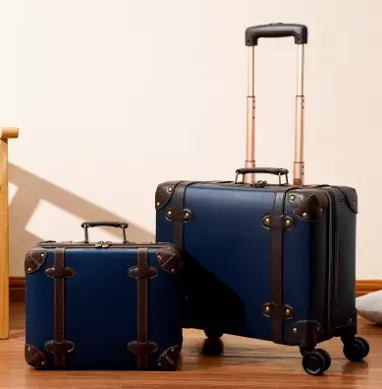 Conjunto de malas de bagagem vintage, carrinho de mão grande para crianças, malas de viagem vintage, porta-malas grande, ideal para uso em viagens, com oferta imperdível