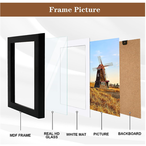 <strong>3</strong>.5x5 Pictures with Mat or 4x6 Pictures Without Mat Real Glass Photo <strong>Frames</strong> Display Best Selling 4x6 Picture <strong>Frame</strong> - Product Image 3