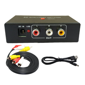 Video Switcher <strong>AV</strong> Monitor <strong>Splitter</strong> RCA Audio and Video Automatic Manual Button Control Car <strong>AV</strong> Switcher - Product Image 4