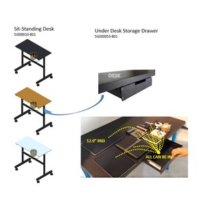 Small <strong>Rolling</strong> Mobile Adjustable Height <strong>Computer</strong> Laptop Portable Stand Desk Cart <strong>Table</strong> With Wheels - Product Image 5