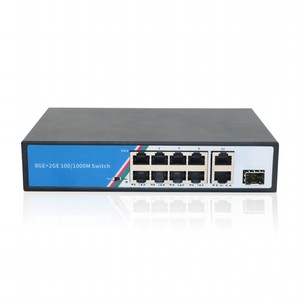 מפעל <span class=keywords><strong>OEM</strong></span> מתג POE 8 יציאות 10/100/1000 Poe עם 2 RJ45 ו-1 יציאת קישור SFP עבור מצלמת IP ומערכת מעקב פיקלטורי