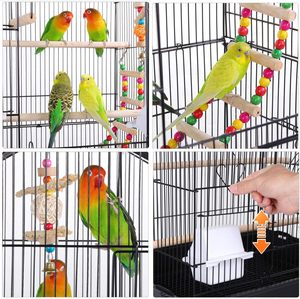 39インチ大型ルーフトップバードケージ固体フライトオウムハウスボタンクエーカーオウムのサンインコ用グリーンチークコナーバッジフィンチ - Product Image 6