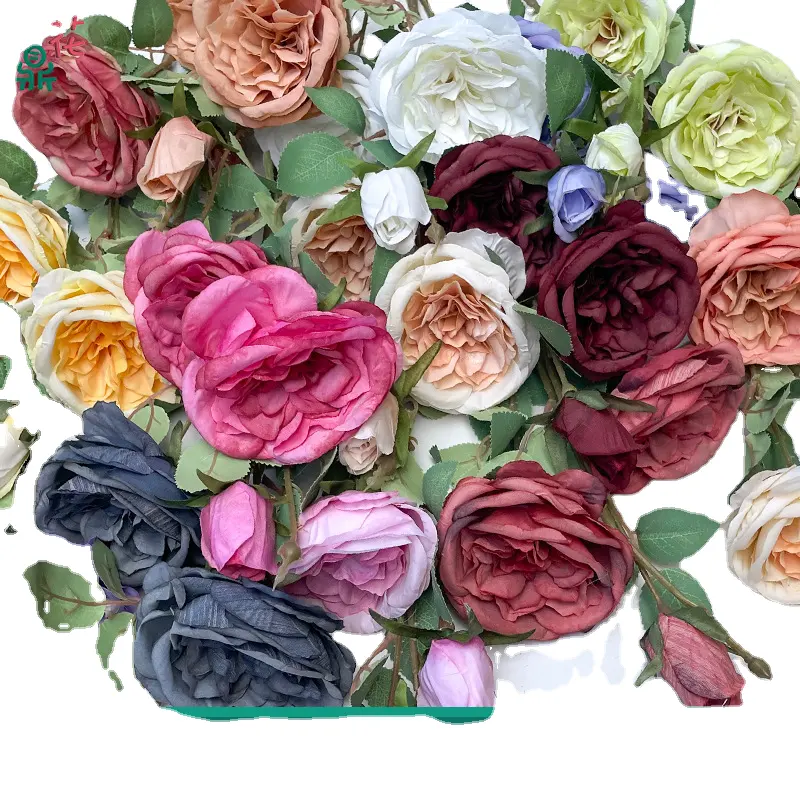 Lfh đơn nhánh ba đầu Austin mùa thu Màu sắc lõi hoa hồng châu Âu đám cưới đẹp cũ cắm hoa W