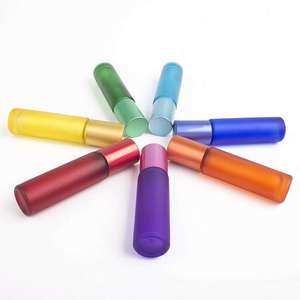 10ml Colorful Frosted Roll on Bottles Thick Glass Massage Roller Bottles Tube Vials Containers for Essential Oil and <strong>Perfumes</strong> - Product Image 3
