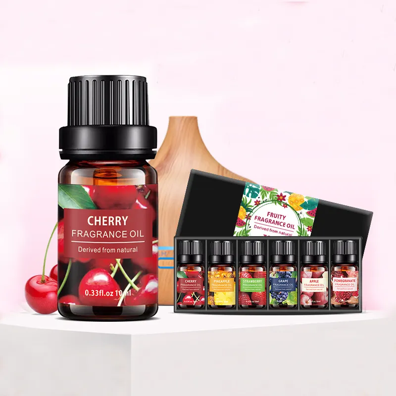 Top 6 Solúvel Em Água Cereja Abacaxi Maçã Uva Morango romã Fruta Aroma Difusor Refill Car Fragrância Oil Set