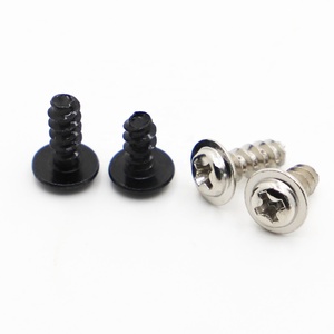 M1.4 M1.7 M2 M2.3 M2.6 M3 M4 Phillips vida PWB yuvarlak kafa yıkayıcı ile düz kuyruk kendini kendinden dokunarak vida siyah/nikel kaplama - Product Image 2