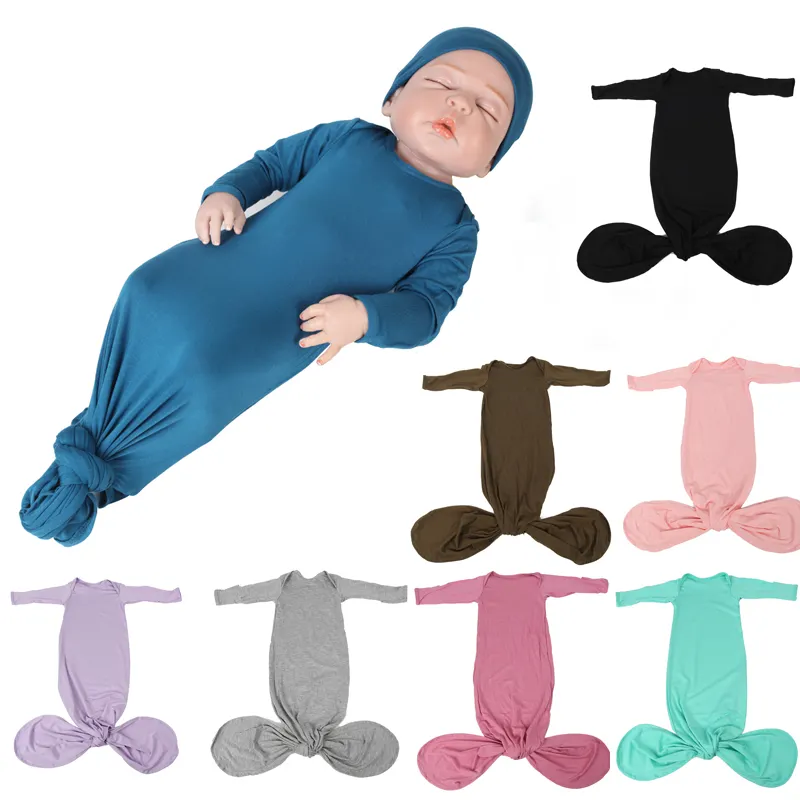신생아를위한 아기 착용 점프 슈트 베베 옷 긴 소매 아기 장난 꾸러기 어린이 레이온 매듭 가운
