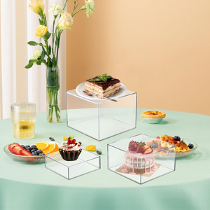 Crystal Clear Acrylic <strong>Cube</strong> <strong>Display</strong> Box Transparent Acrylic Case Riser with Hollow Bottom 5-Side Acrylic <strong>Cube</strong> Organizer - Product Image 5