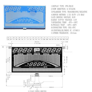 OEM&ODM LCD-Fabrik TN VA schwarzer monokromer LCD-Bildschirm BTN benutzerdefinierter LCD-Anzeigenmodul 8-Zahl-7-Segment-Anzeige - Product Image 6