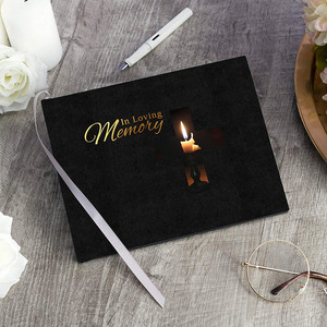 Wholesale Custom Hardcover <strong>Memory</strong> Frame <strong>a</strong> Celebration of Life Box Suite with Pen Memorial Funeral Guest Book with Pen Set - Product Image 2