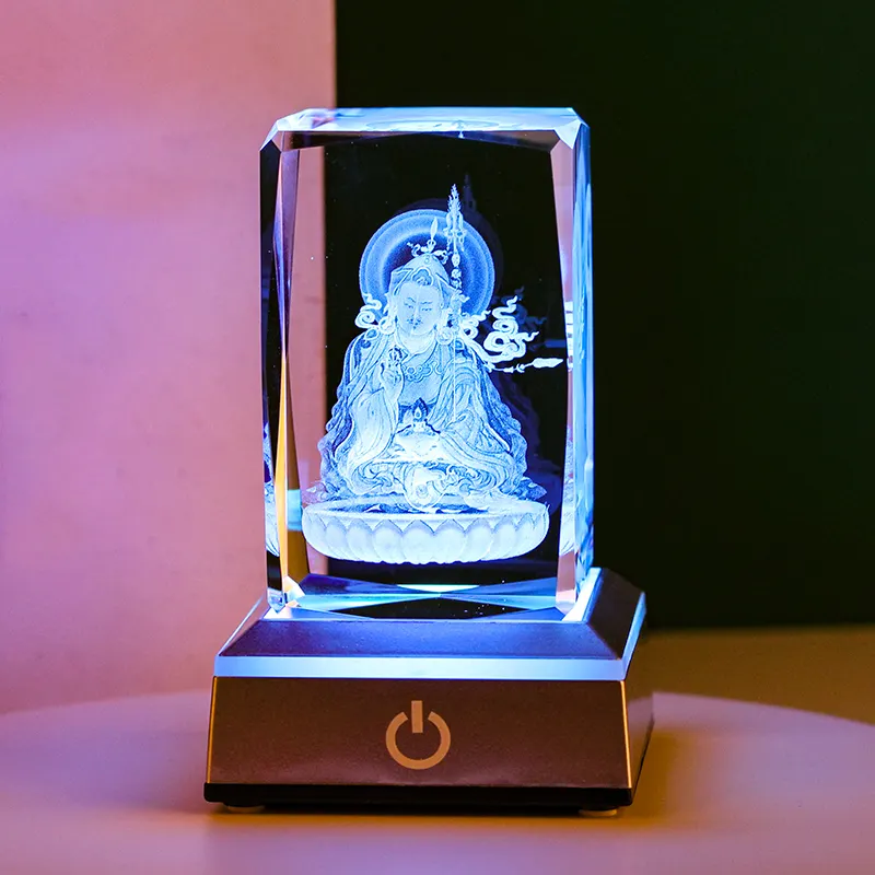 3D laser Khắc tinh thể với 3D Hindu thần hình ảnh bên trong Hindu Tôn Giáo món quà