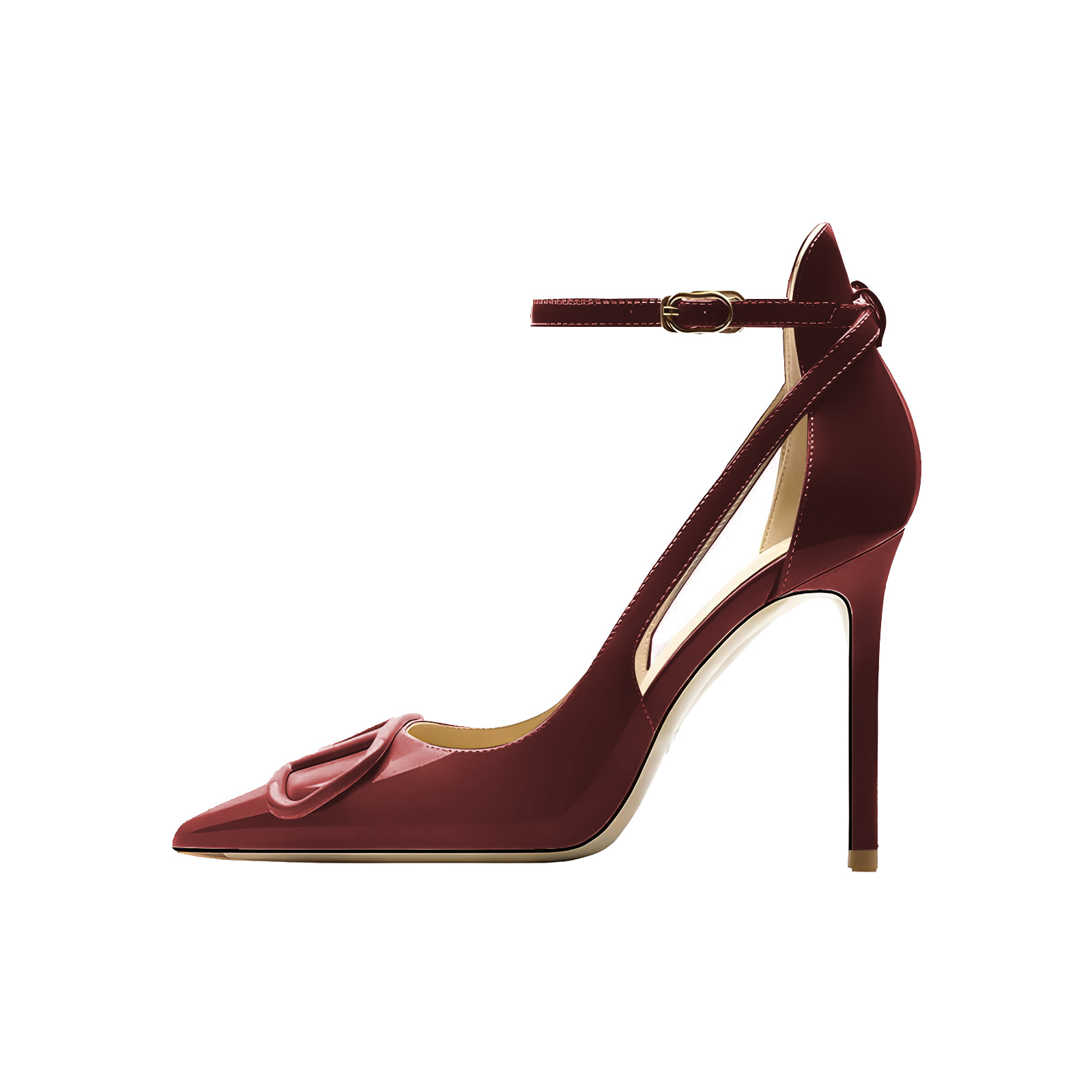 Wine red patent leather 12CM