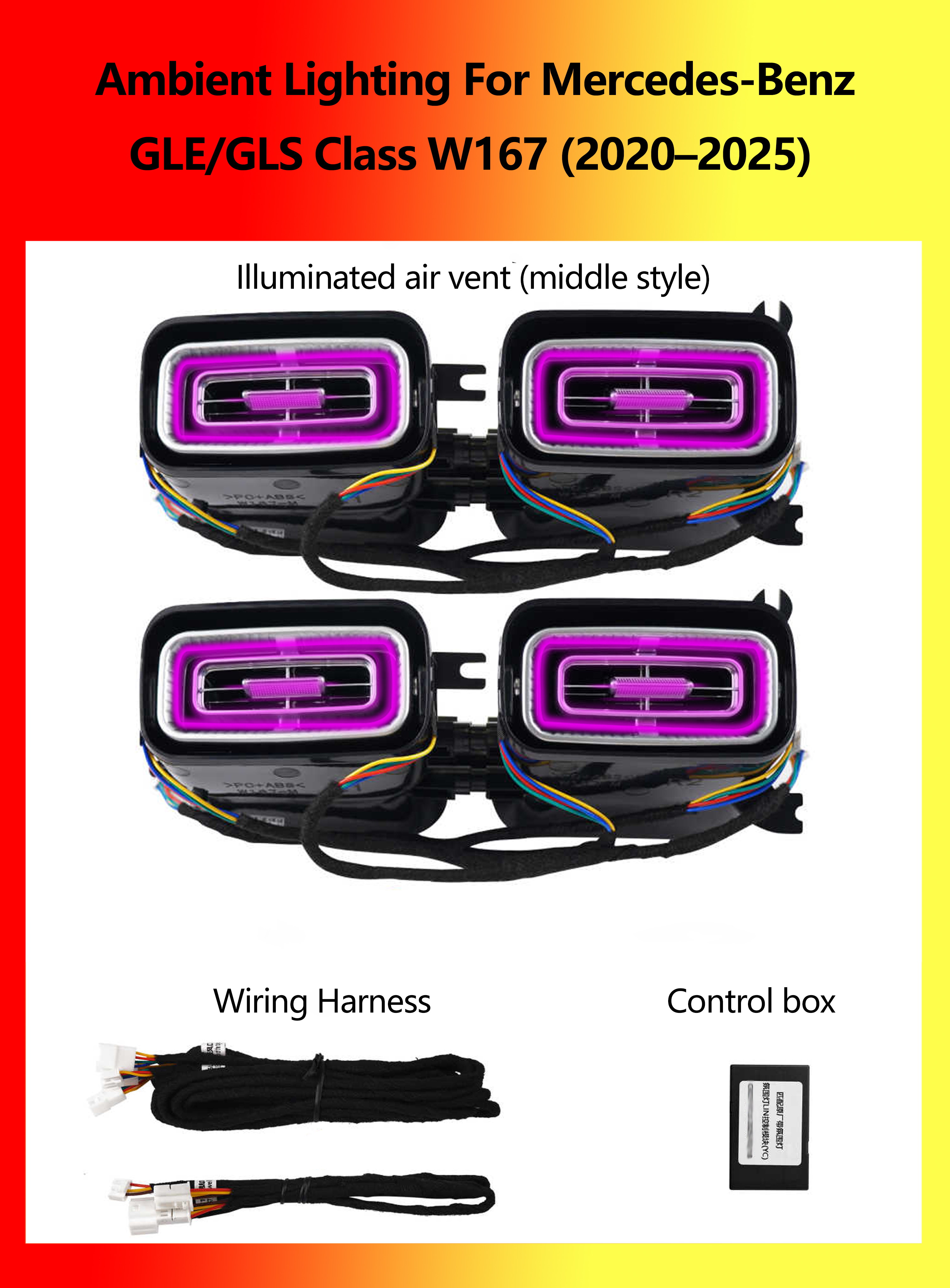 Illuminated air vent (middle style)