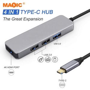 Adaptador multipuerto USB C HUB Dockteck Expand USB C 4 en 1 con 4K HDMI para concentrador USB gestionado