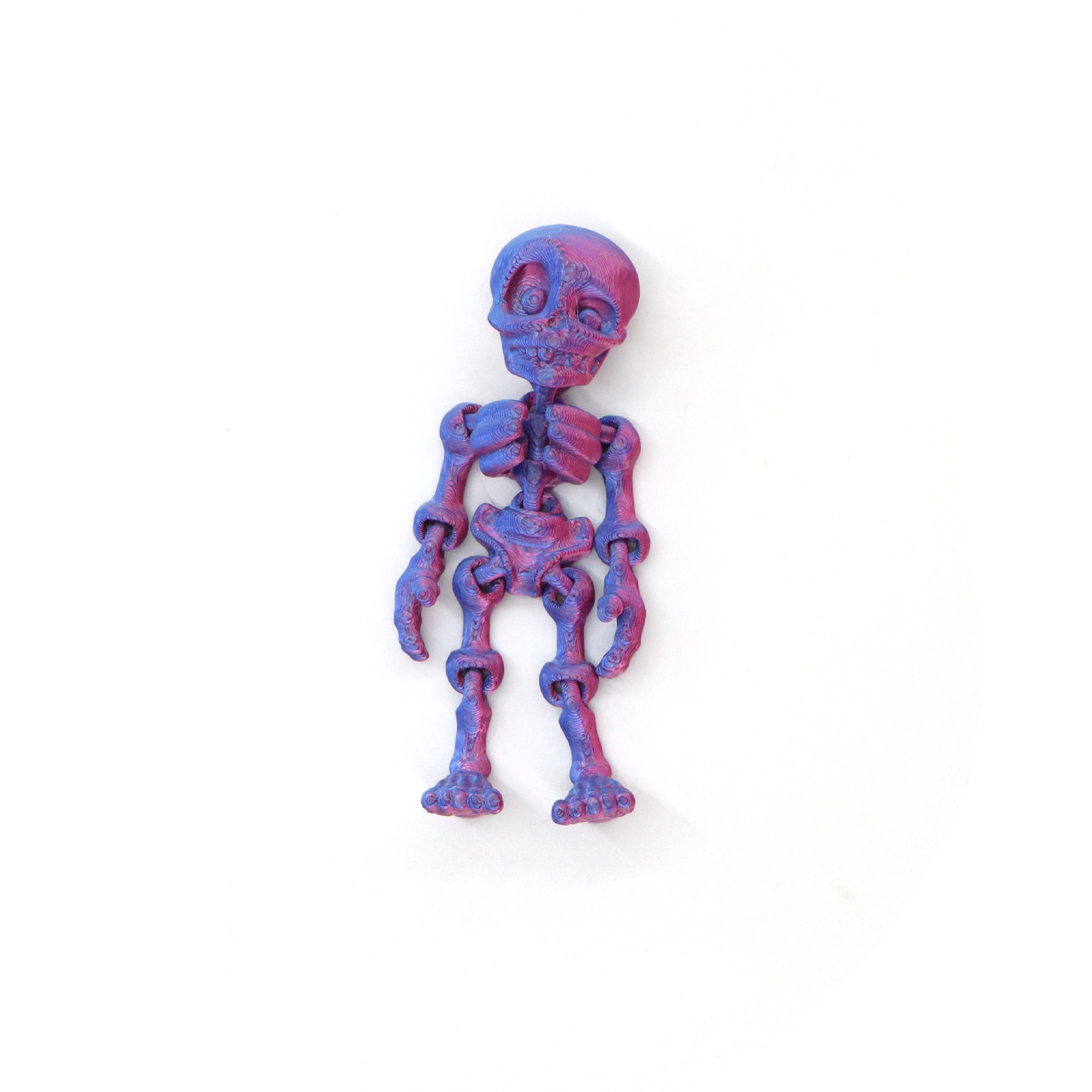 Mini fridge magnet-skull design-red-to-blue gradient