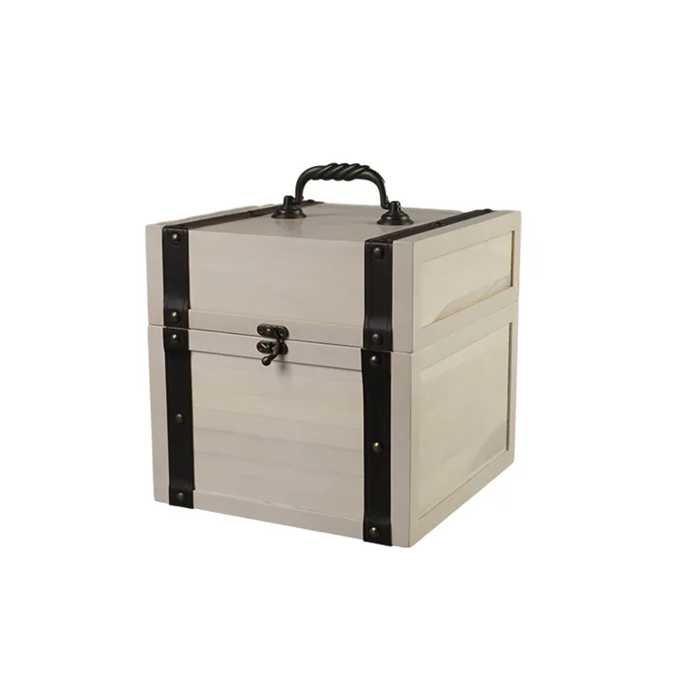 Beispiel Custom ized Luxus Geschenk Massivholz Box Metall Andenken Box Holz und Leder Schatzkiste Dekorative Requisiten Aufbewahrung sbox