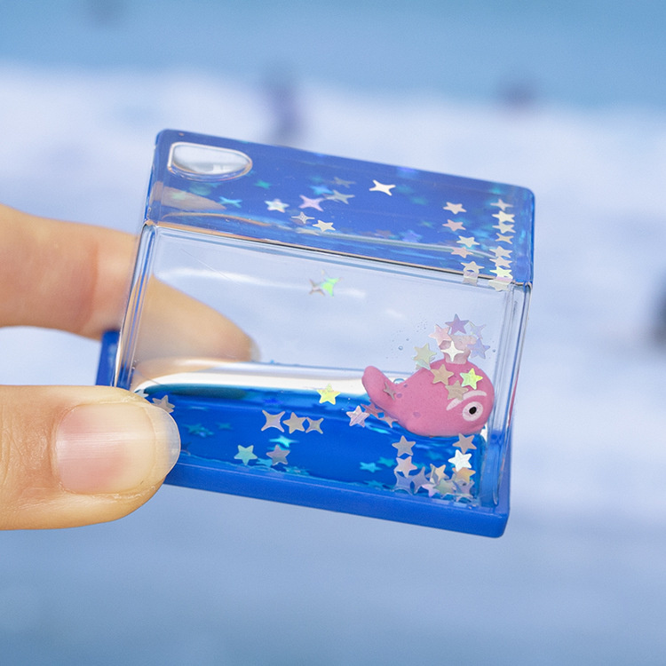 Mini petite baleine rectangulaire rose