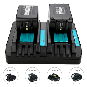 DC18RD 14.4v-18v双充电锂电池充电器5A输出，带发光二极管显示器，适用于欧盟美国英国插座，由RC制造 - Product Image 3