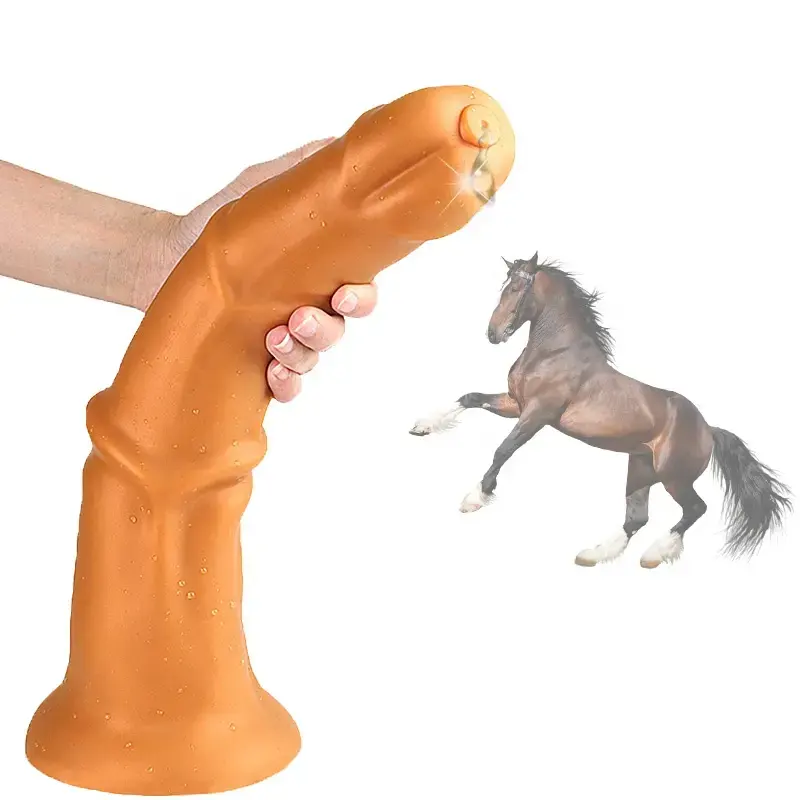 Soft Long Animal Dildo for female woman Anal Penis with Suction Cup Dick Toys Adults Gold Black s Women Men Huge Horse