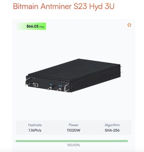 Antminer S23 hyd 3U bitmain antminer S23 860t asic thợ mỏ mỏ Crypto S23 hyd 3U 1.16ph BTC KHAI THÁC MỎ - Product Image 3