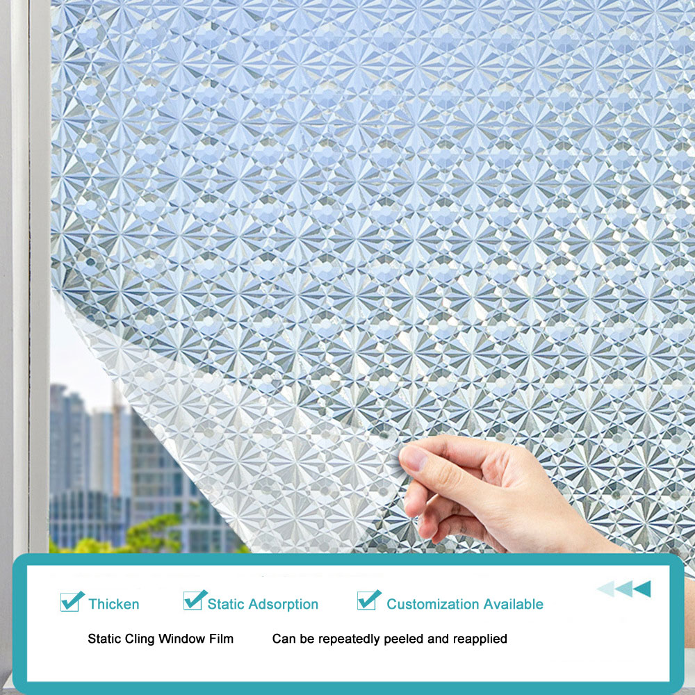 Autocollant de fenêtre de confidentialité en diamant 3D, largeur 50cm x longueur 2m