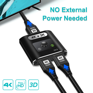 Conmutador HDMI negro 4K60Hz 1 en 2 salidas conmutador bidireccional compatible con 4K x 2K 60Hz Control de botón de salida HDMI para ordenador PC - Product Image 3