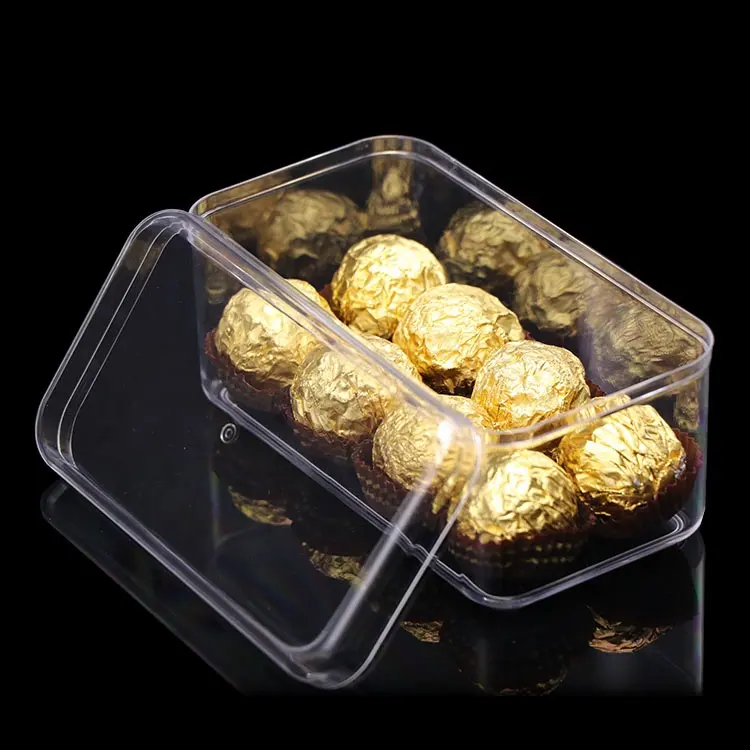 SUNSHING Rectangle Desert Box Chocolats Bar Bonbons Boîte Cadeau Cookie Emballage En Plastique Boîte D'emballage De Chocolat pour Ferrero Rocher