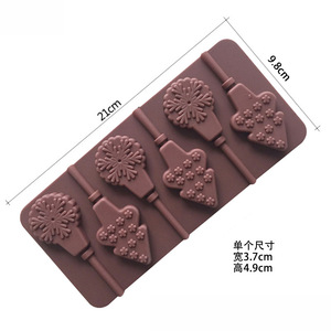 019 6 hatta noel ağacı silikon lolipop kalıp çikolata kalıp bar gıda sınıfı silikon eşleşmiyor - Product Image 4