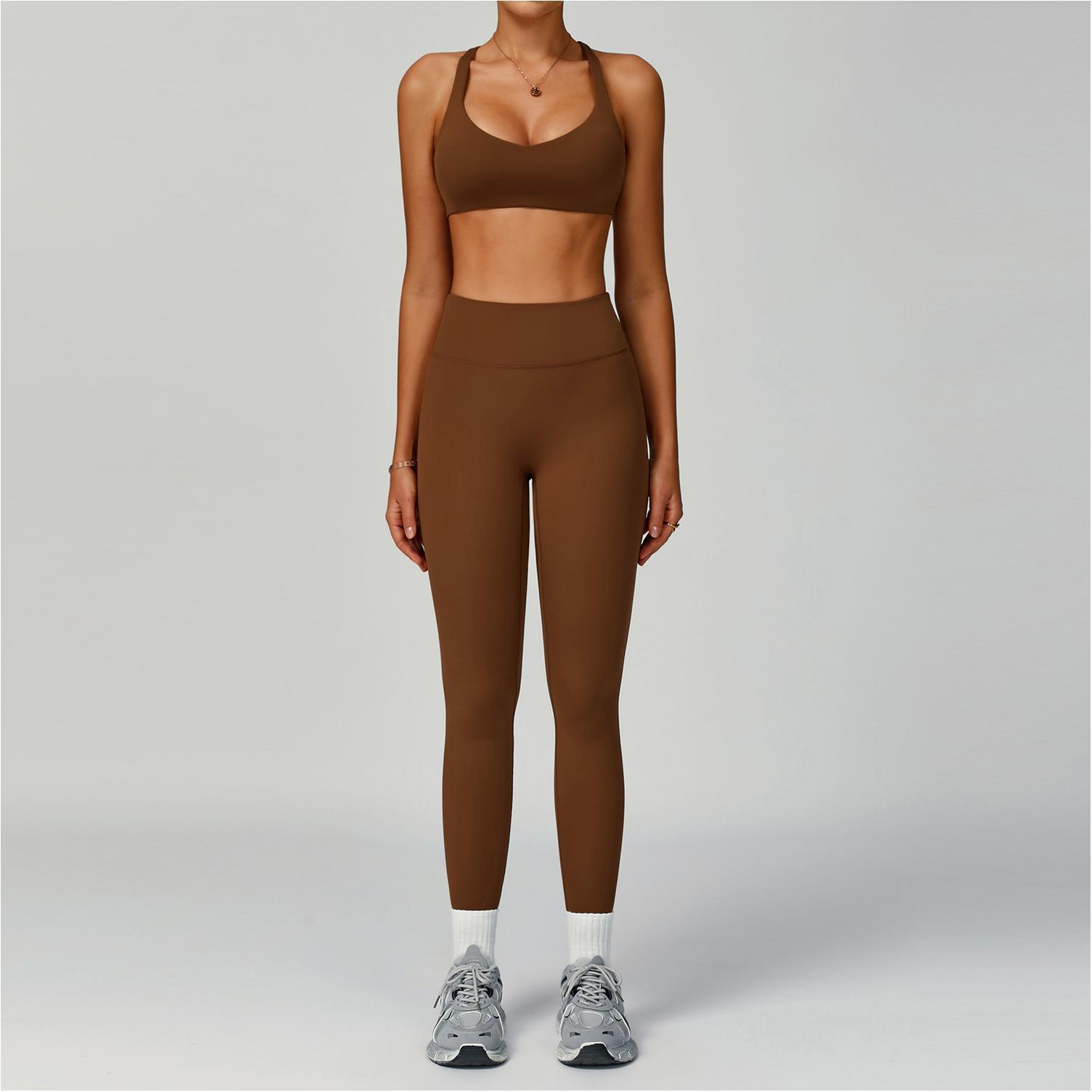 2- Bra + Leggings-Café ligero