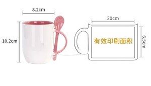 Customized Sublimation <strong>Ceramic</strong> Inner Color Mug with Spoon for Gift Customized Advertising Cups for <strong>Companies</strong> - Product Image 5