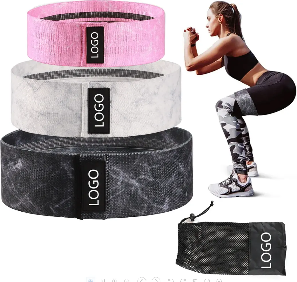 Marmor bedrucktes Muster Hüft bänder Loop Übung Stoff Widerstands bänder Hip Circle Glute Booty Band